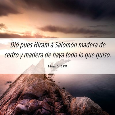 Picture 06 - 1 Reyes 5:10 RVA - Dió pues Hiram á Salomón madera de cedro y - Bible Verse Picture