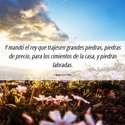 Picture 06 - 1 Reyes 5:17 RVA - Y mandó el rey que trajesen grandes piedras, - Bible Verse Picture