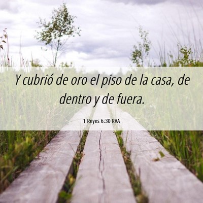 Picture 06 - 1 Reyes 6:30 RVA - Y cubrió de oro el piso de la casa, de dentro y - Bible Verse Picture