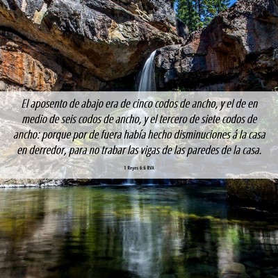 Picture 06 - 1 Reyes 6:6 RVA - El aposento de abajo era de cinco codos de ancho, - Bible Verse Picture