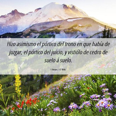 Picture 06 - 1 Reyes 7:7 RVA - Hizo asimismo el pórtico del trono en que había - Bible Verse Picture