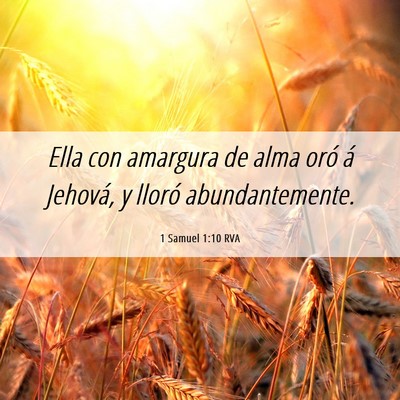 Picture 06 - 1 Samuel 1:10 RVA - Ella con amargura de alma oró á Jehová, y - Bible Verse Picture
