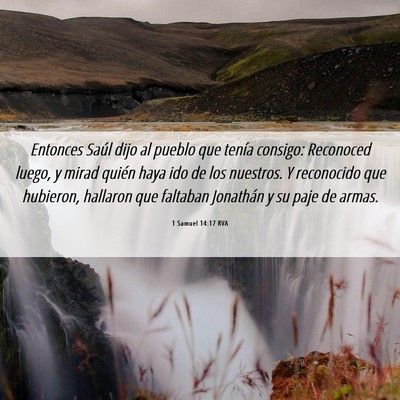 Picture 06 - 1 Samuel 14:17 RVA - Entonces Saúl dijo al pueblo que tenía consigo: - Bible Verse Picture