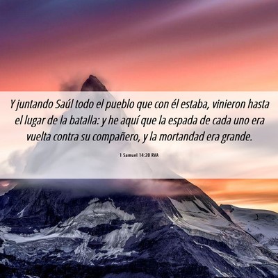 Picture 06 - 1 Samuel 14:20 RVA - Y juntando Saúl todo el pueblo que con él - Bible Verse Picture
