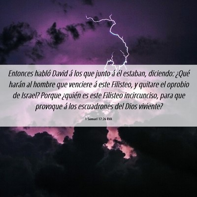 Picture 06 - 1 Samuel 17:26 RVA - Entonces habló David á los que junto á él - Bible Verse Picture