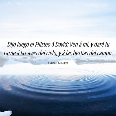 Picture 06 - 1 Samuel 17:44 RVA - Dijo luego el Filisteo á David: Ven á mí, y - Bible Verse Picture