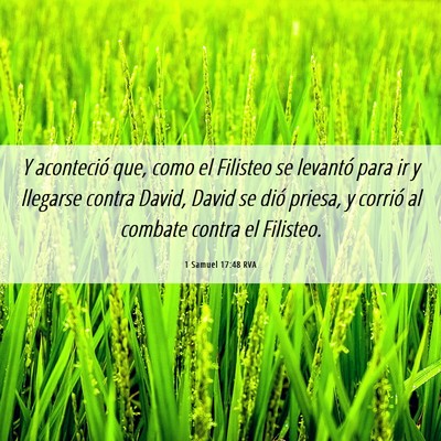 Picture 06 - 1 Samuel 17:48 RVA - Y aconteció que, como el Filisteo se levantó - Bible Verse Picture