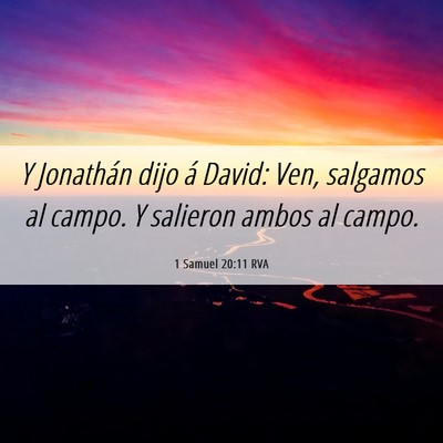 Picture 06 - 1 Samuel 20:11 RVA - Y Jonathán dijo á David: Ven, salgamos al - Bible Verse Picture