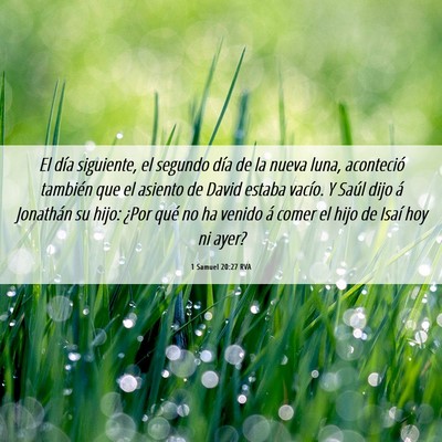 Picture 06 - 1 Samuel 20:27 RVA - El día siguiente, el segundo día de la nueva - Bible Verse Picture