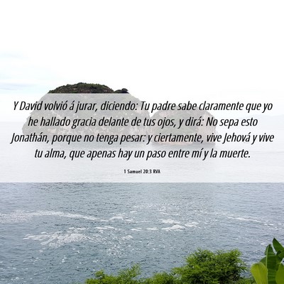 Picture 06 - 1 Samuel 20:3 RVA - Y David volvió á jurar, diciendo: Tu padre sabe - Bible Verse Picture