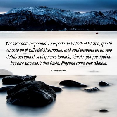 Picture 06 - 1 Samuel 21:9 RVA - Y el sacerdote respondió: La espada de Goliath - Bible Verse Picture