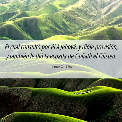 Picture 06 - 1 Samuel 22:10 RVA - El cual consultó por él á Jehová, y dióle - Bible Verse Picture
