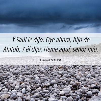 Picture 06 - 1 Samuel 22:12 RVA - Y Saúl le dijo: Oye ahora, hijo de Ahitob. Y él - Bible Verse Picture