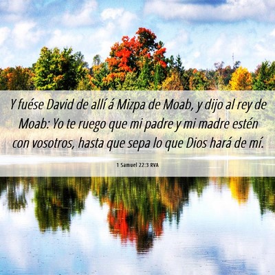 Picture 06 - 1 Samuel 22:3 RVA - Y fuése David de allí á Mizpa de Moab, y dijo - Bible Verse Picture