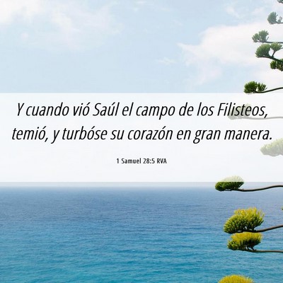 Picture 06 - 1 Samuel 28:5 RVA - Y cuando vió Saúl el campo de los Filisteos, - Bible Verse Picture