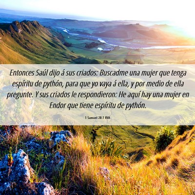 Picture 06 - 1 Samuel 28:7 RVA - Entonces Saúl dijo á sus criados: Buscadme una - Bible Verse Picture