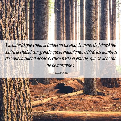 Picture 06 - 1 Samuel 5:9 RVA - Y aconteció que como la hubieron pasado, la mano - Bible Verse Picture