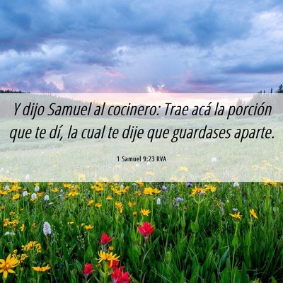 Picture 06 - 1 Samuel 9:23 RVA - Y dijo Samuel al cocinero: Trae acá la porción - Bible Verse Picture