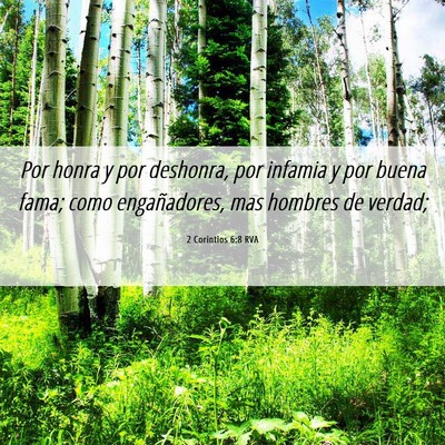 Picture 06 - 2 Corintios 6:8 RVA - Por honra y por deshonra, por infamia y por buena - Bible Verse Picture
