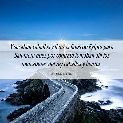 Picture 06 - 2 Crónicas 1:16 RVA - Y sacaban caballos y lienzos finos de Egipto para - Bible Verse Picture