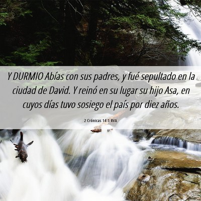Picture 06 - 2 Crónicas 14:1 RVA - Y DURMIO Abías con sus padres, y fué sepultado - Bible Verse Picture