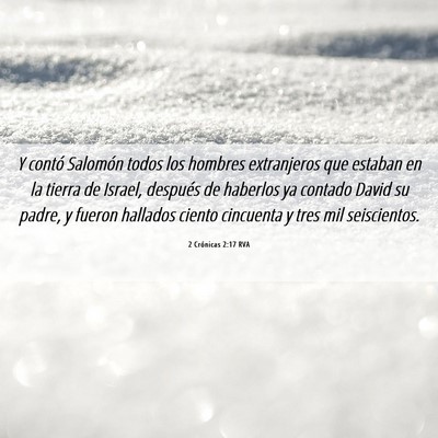Picture 06 - 2 Crónicas 2:17 RVA - Y contó Salomón todos los hombres extranjeros - Bible Verse Picture