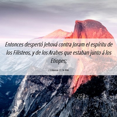 Picture 06 - 2 Crónicas 21:16 RVA - Entonces despertó Jehová contra Joram el - Bible Verse Picture