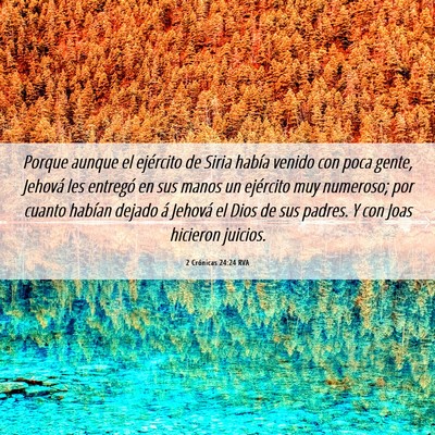 Picture 06 - 2 Crónicas 24:24 RVA - Porque aunque el ejército de Siria había venido - Bible Verse Picture