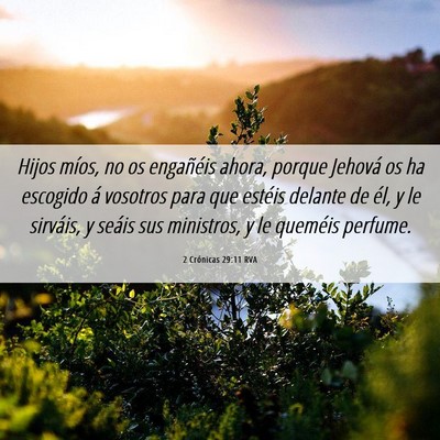 Picture 06 - 2 Crónicas 29:11 RVA - Hijos míos, no os engañéis ahora, porque - Bible Verse Picture