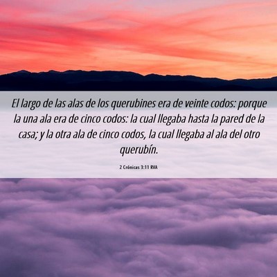 Picture 06 - 2 Crónicas 3:11 RVA - El largo de las alas de los querubines era de - Bible Verse Picture