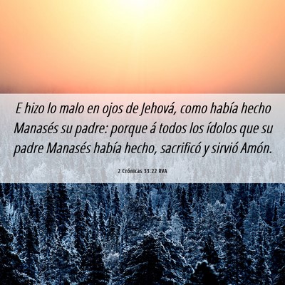 Picture 06 - 2 Crónicas 33:22 RVA - E hizo lo malo en ojos de Jehová, como había - Bible Verse Picture