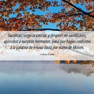 Picture 06 - 2 Crónicas 35:6 RVA - Sacrificad luego la pascua: y después de - Bible Verse Picture