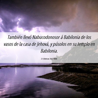 Picture 06 - 2 Crónicas 36:7 RVA - También llevó Nabucodonosor á Babilonia de los - Bible Verse Picture