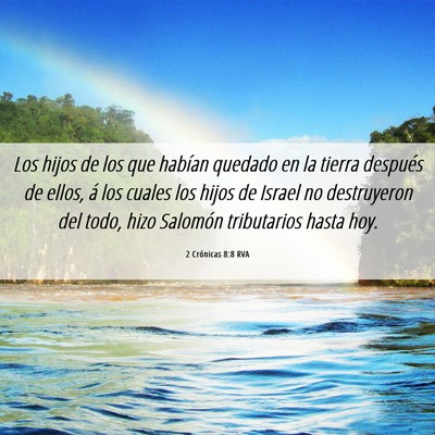 Picture 06 - 2 Crónicas 8:8 RVA - Los hijos de los que habían quedado en la tierra - Bible Verse Picture