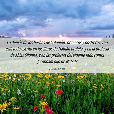 Picture 06 - 2 Crónicas 9:29 RVA - Lo demás de los hechos de Salomón, primeros y - Bible Verse Picture