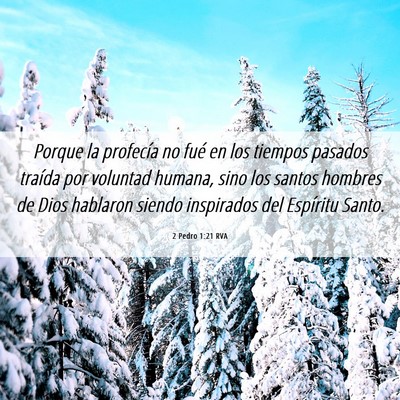 Picture 06 - 2 Pedro 1:21 RVA - Porque la profecía no fué en los tiempos - Bible Verse Picture