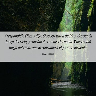 Picture 06 - 2 Reyes 1:12 RVA - Y respondióle Elías, y dijo: Si yo soy varón - Bible Verse Picture