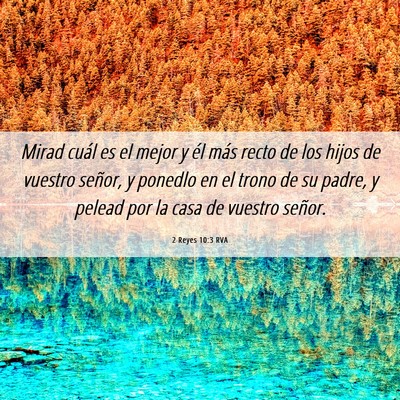 Picture 06 - 2 Reyes 10:3 RVA - Mirad cuál es el mejor y él más recto de los - Bible Verse Picture