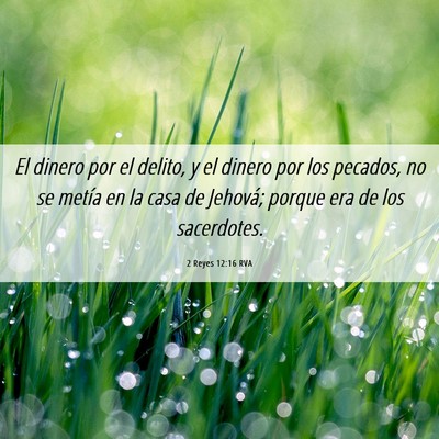 Picture 06 - 2 Reyes 12:16 RVA - El dinero por el delito, y el dinero por los - Bible Verse Picture