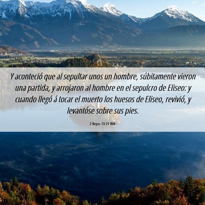 Picture 06 - 2 Reyes 13:21 RVA - Y aconteció que al sepultar unos un hombre, - Bible Verse Picture