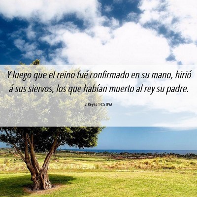 Picture 06 - 2 Reyes 14:5 RVA - Y luego que el reino fué confirmado en su mano, - Bible Verse Picture
