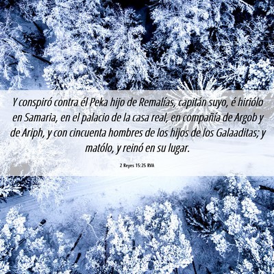 Picture 06 - 2 Reyes 15:25 RVA - Y conspiró contra él Peka hijo de Remalías, - Bible Verse Picture