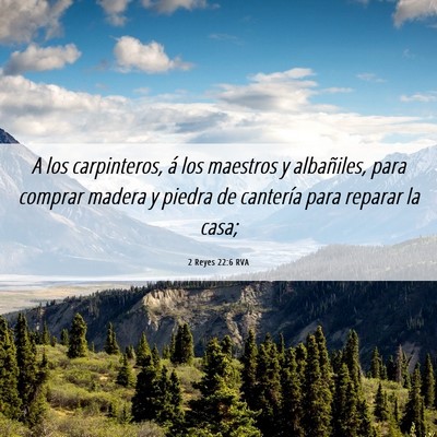 Picture 06 - 2 Reyes 22:6 RVA - A los carpinteros, á los maestros y albañiles, - Bible Verse Picture