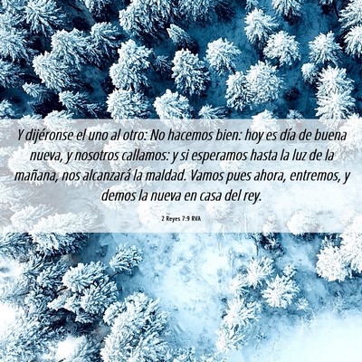 Picture 06 - 2 Reyes 7:9 RVA - Y dijéronse el uno al otro: No hacemos bien: hoy - Bible Verse Picture