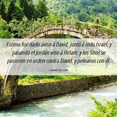 Picture 06 - 2 Samuel 10:17 RVA - Y como fué dado aviso á David, juntó á todo - Bible Verse Picture