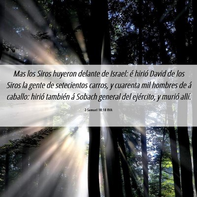Picture 06 - 2 Samuel 10:18 RVA - Mas los Siros huyeron delante de Israel: é - Bible Verse Picture