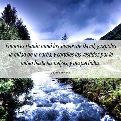 Picture 06 - 2 Samuel 10:4 RVA - Entonces Hanún tomó los siervos de David, y - Bible Verse Picture