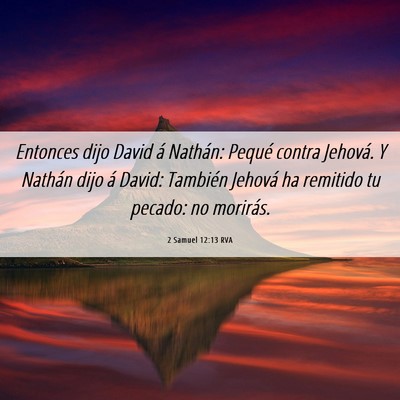 Picture 06 - 2 Samuel 12:13 RVA - Entonces dijo David á Nathán: Pequé contra - Bible Verse Picture