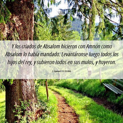 Picture 06 - 2 Samuel 13:29 RVA - Y los criados de Absalom hicieron con Amnón como - Bible Verse Picture
