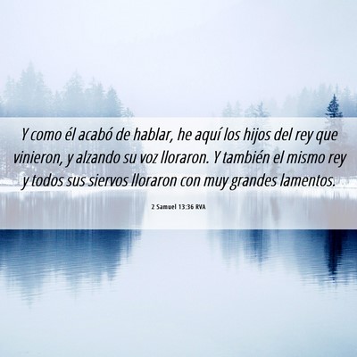 Picture 06 - 2 Samuel 13:36 RVA - Y como él acabó de hablar, he aquí los hijos - Bible Verse Picture